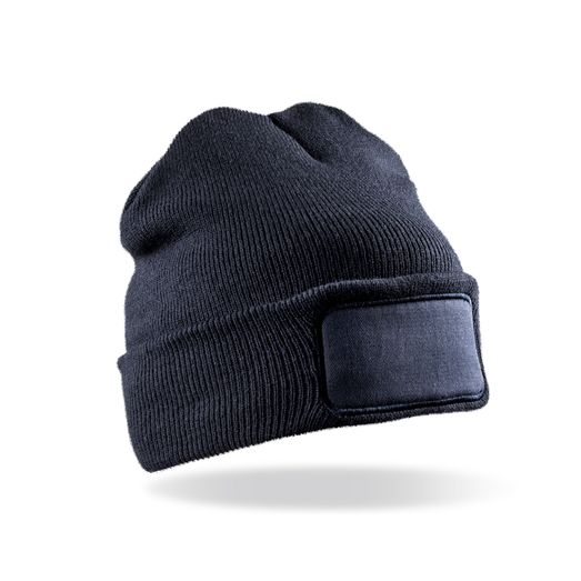 Result Genuine Recycled Recycled Double Knit Printers Beanie Navy Blue