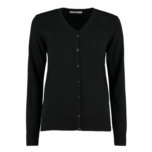 Kustom Kit Regular Fit Arundel V-Neck Cardigan Black