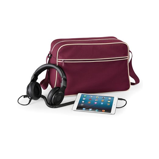 Bagbase Retro Shoulder Bag Burgundy/Sand