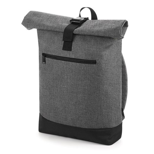 Bagbase Roll-Top Backpack Grey Marl/Black