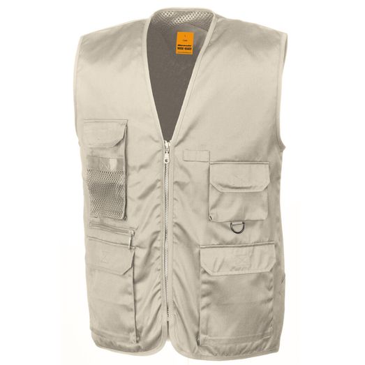 WORK-GUARD by Result Safari Waistcoat Camel