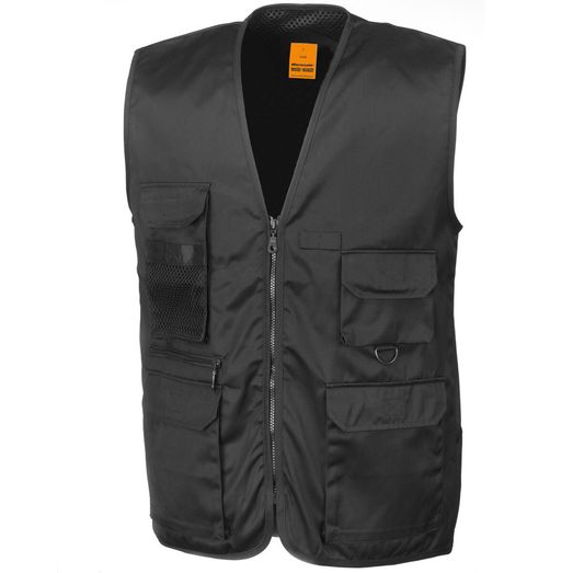 WORK-GUARD by Result Safari Waistcoat Black
