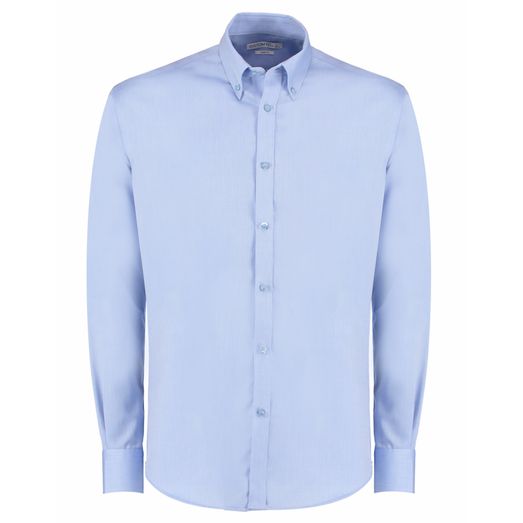 Kustom Kit Slim Fit Non Iron Long Sleeve Twill Shirt Light Blue