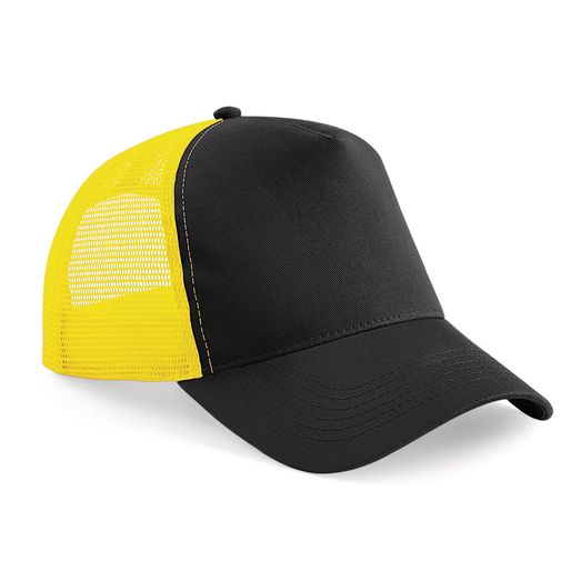 Beechfield  Snapback Trucker Black/Yellow