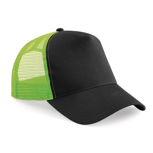 Beechfield  Snapback Trucker Black/Lime Green