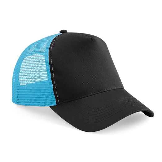 Beechfield  Snapback Trucker Black/ Surf Blue