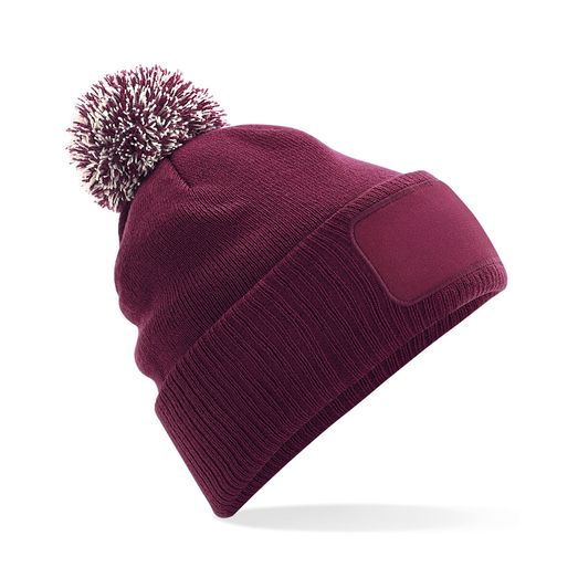 Beechfield  Snowstar® Patch Beanie Burgundy/Off White