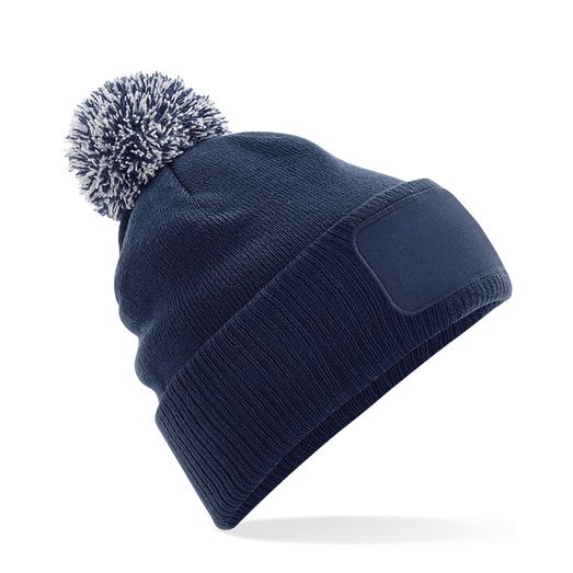 Beechfield  Snowstar® Patch Beanie French Navy/Light Grey