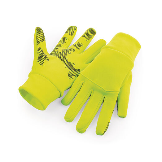 Beechfield  Softshell Sports Tech Gloves Fluoresent Yellow