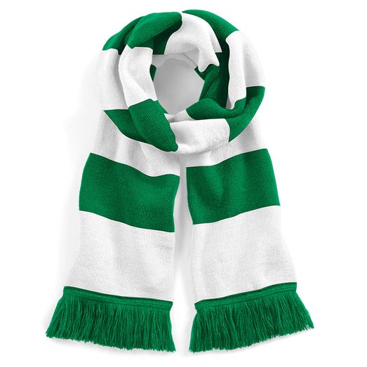 Beechfield  Stadium Scarf Kelly Green/White