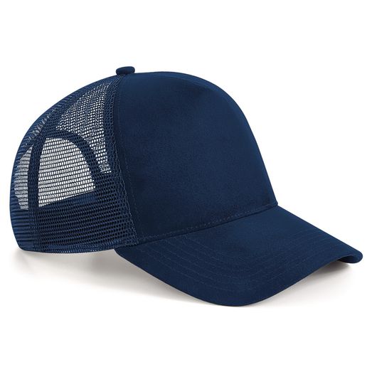 Beechfield  Suede Snapback Trucker French Navy