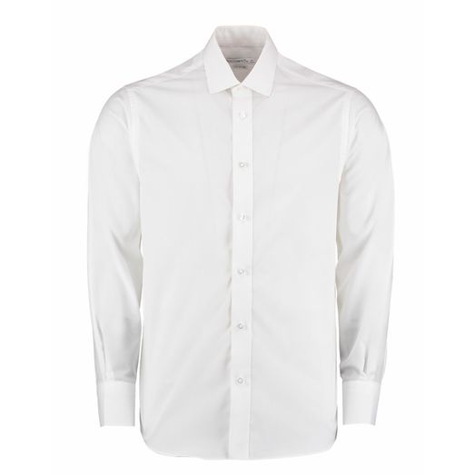 Kustom Kit Tailored Fit Long Sleeve Business Shirt White