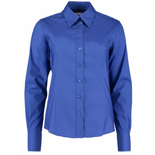 Kustom Kit Tailored Fit Long Sleeve Premium Oxford Shirt Royal Blue