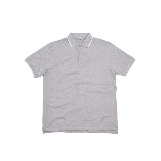 Mantis The Tipped Polo Heather Grey Melange/White