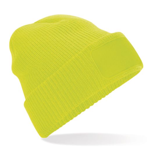 Beechfield  Thinsulate Patch Beanie Fluoresent Yellow