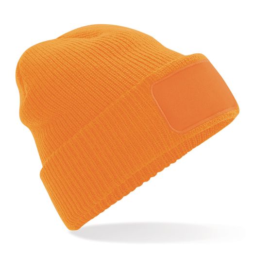 Beechfield  Thinsulate Patch Beanie Fluoresent Orange