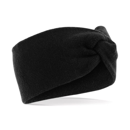 Beechfield  Twist Knit Headband Black