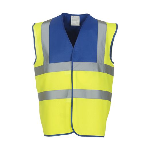 Yoko Two Tone Class 1 Waistcoat Royal/Hi-Vis Yellow