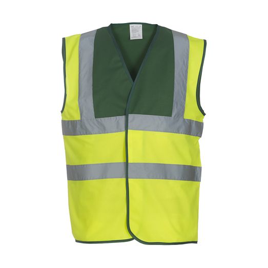 Yoko Two Tone Class 1 Waistcoat Hi Vis Yellow/Green