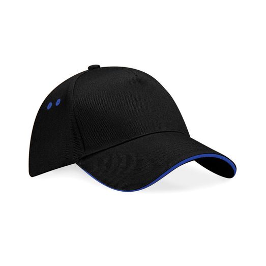 Beechfield  Ultimate 5 Panel Cap Sandwich Peak Black/bright Royal