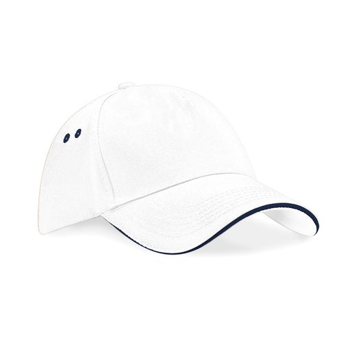 Beechfield  Ultimate 5 Panel Cap Sandwich Peak White/French Navy