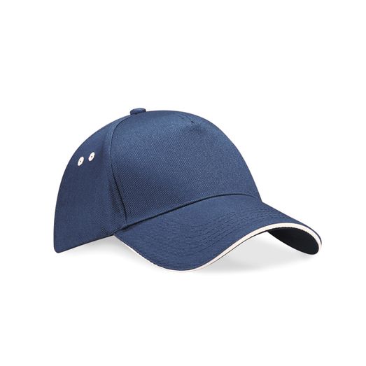 Beechfield  Ultimate 5 Panel Cap Sandwich Peak French Navy/Putty