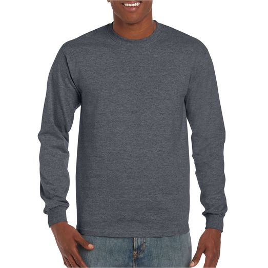 Gildan Ultra Cotton Adult Long Sleeve T-Shirt Dark Heather