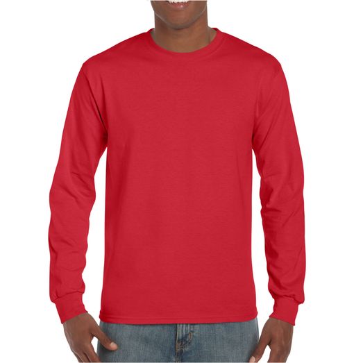 Gildan Ultra Cotton Adult Long Sleeve T-Shirt Red