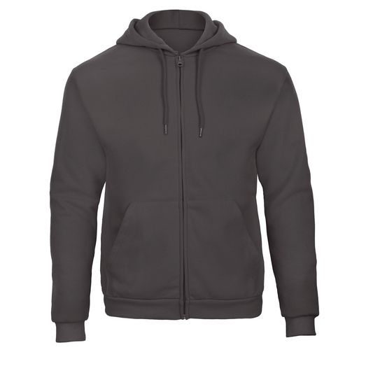 B&amp;C Unisex ID.205 50/50 Hooded Full Zip Sweat Anthracite
