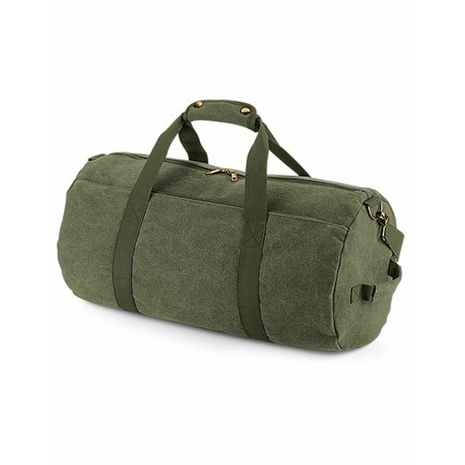 Bagbase Vintage Canvas Barrel Bag Vintage Military Green