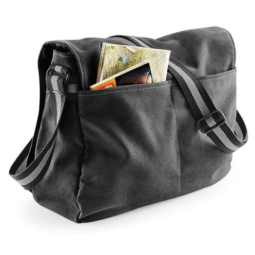 Quadra Vintage Canvas Despatch Bag Vintage Black