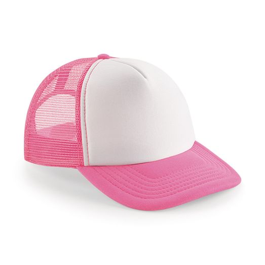 Beechfield  Vintage Snapback Trucker Flourescent Pink/ White