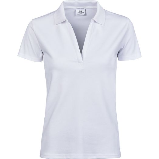 Tee Jays Women's Luxury Stretch V-Neck Polo White