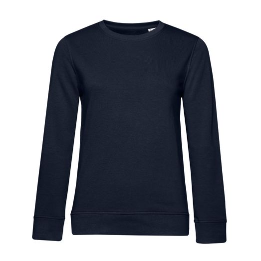 B&amp;C Women's Organic Crew Neck Sweat Navy Blue