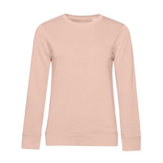 B&amp;C Women's Organic Crew Neck Sweat Soft Rose