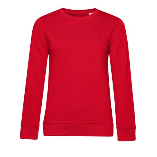 B&amp;C Women's Organic Crew Neck Sweat Red