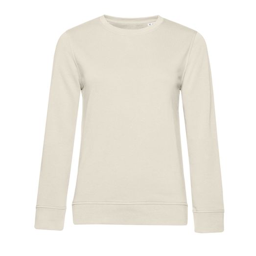 B&amp;C Women's Organic Crew Neck Sweat Off White
