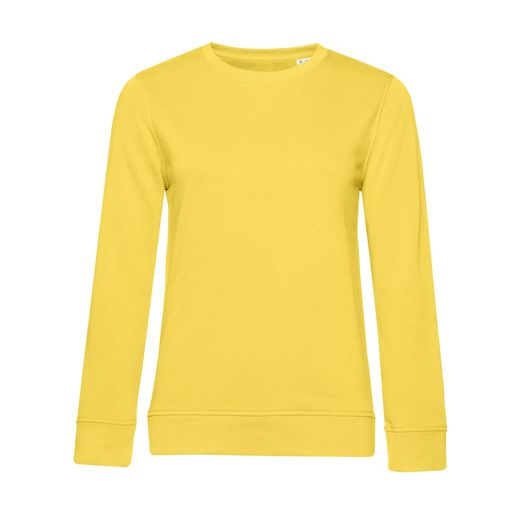 B&amp;C Women's Organic Crew Neck Sweat Yellow Fizz