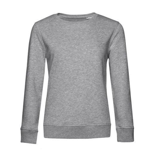 B&amp;C Women's Organic Crew Neck Sweat Heather Grey