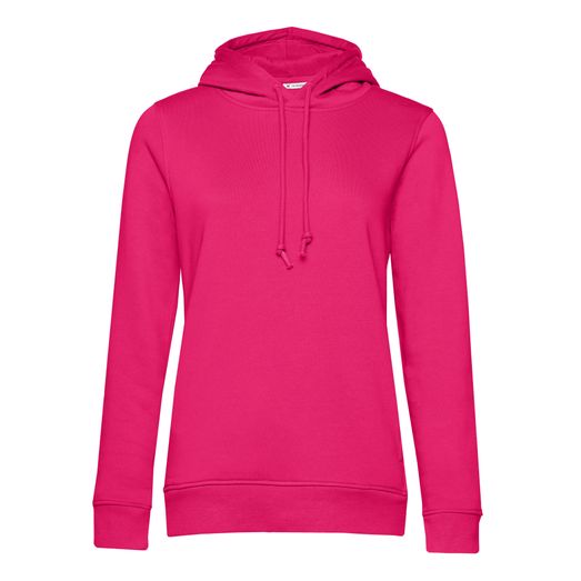 B&amp;C Women's Organic Hooded Sweat Magenta Pink
