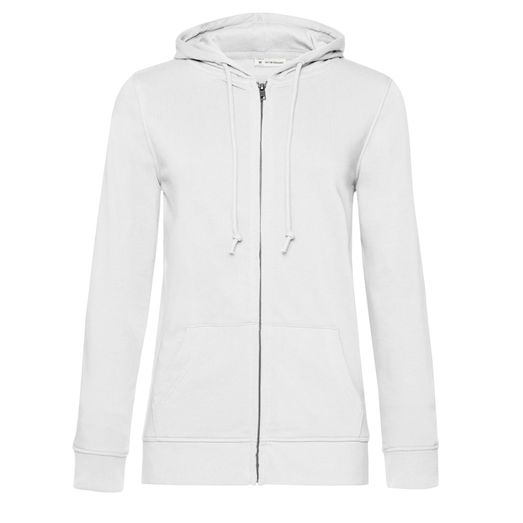 B&amp;C Women's Organic Zipped Hood White