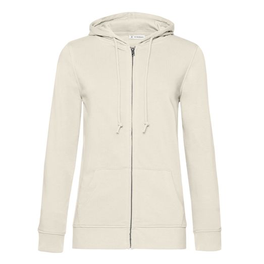 B&amp;C Women's Organic Zipped Hood Off White