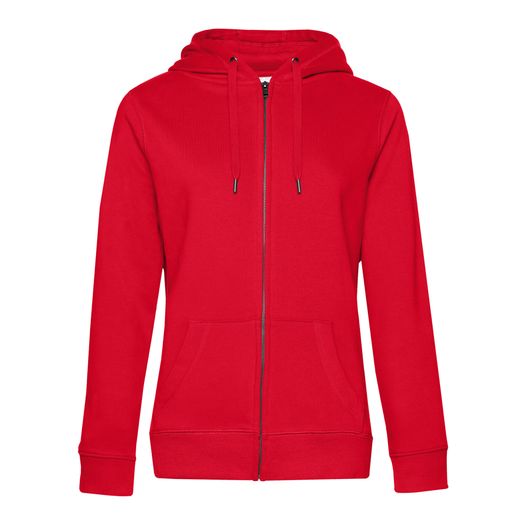 B&amp;C Women's Queen Zipped Hooded Sweat Red