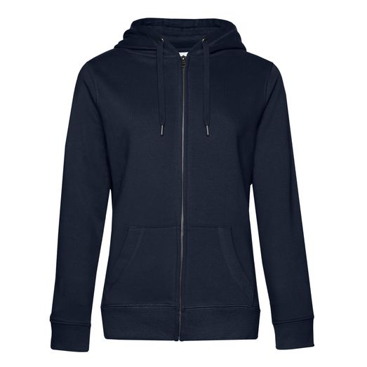 B&amp;C Women's Queen Zipped Hooded Sweat Navy Blue