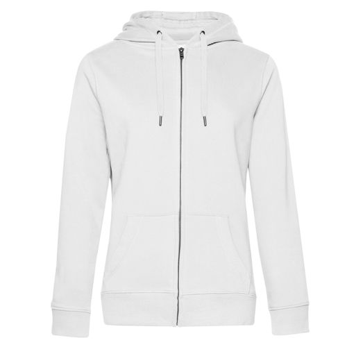 B&amp;C Women's Queen Zipped Hooded Sweat White