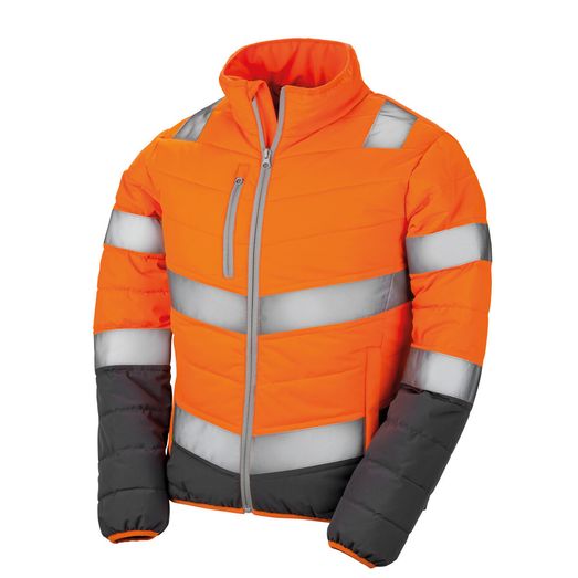 Result Safeguard Women's Soft Padded Safety Jacket Fluorescent Orange