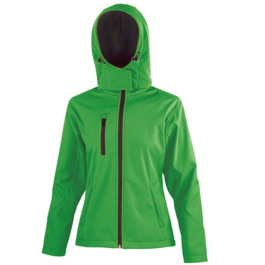 Result Core Women's TX Performance Hooded Softshell Jacket Vivid Green/Black