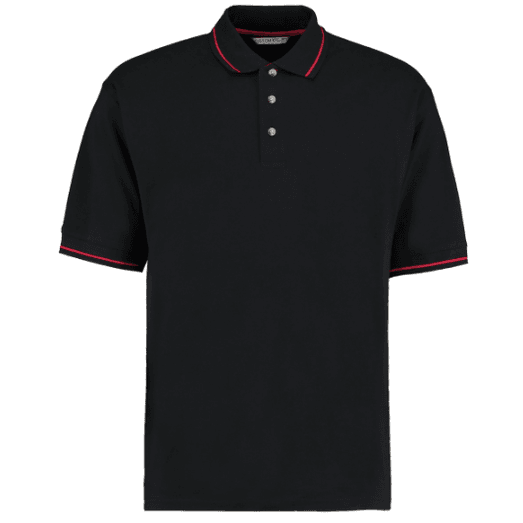 Kustom Kit Classic Fit St.Mellion Polo Black/Bright Red