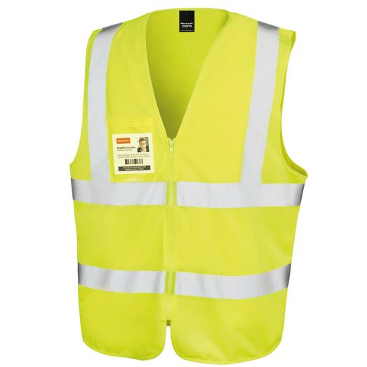 Result Safeguard Zip Safety Tabard Hi-Vis Yellow