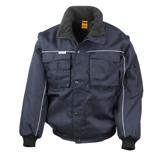 WORK-GUARD by Result Zip Sleeve Heavy Duty Jacket Navy/Navy